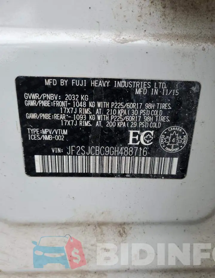 JF2SJCBC9GH488716 Photo# 13