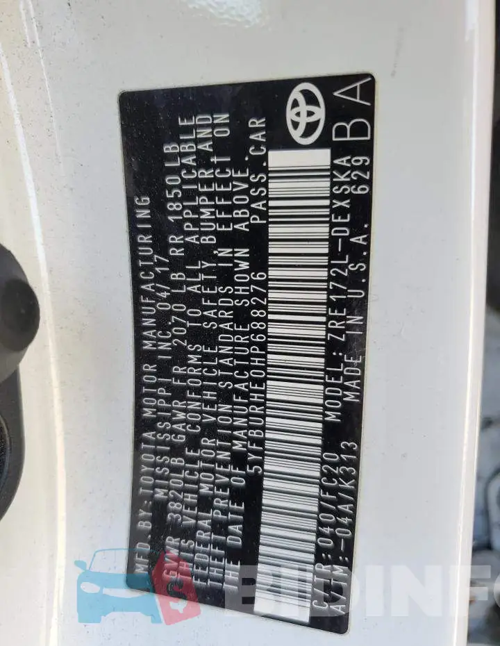 5YFBURHE0HP688276 Photo# 12