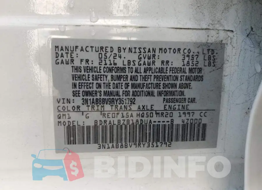 3N1AB8BV9RY351792 Photo# 12