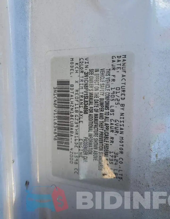 3N1CN8FV1SL834898 Photo# 12