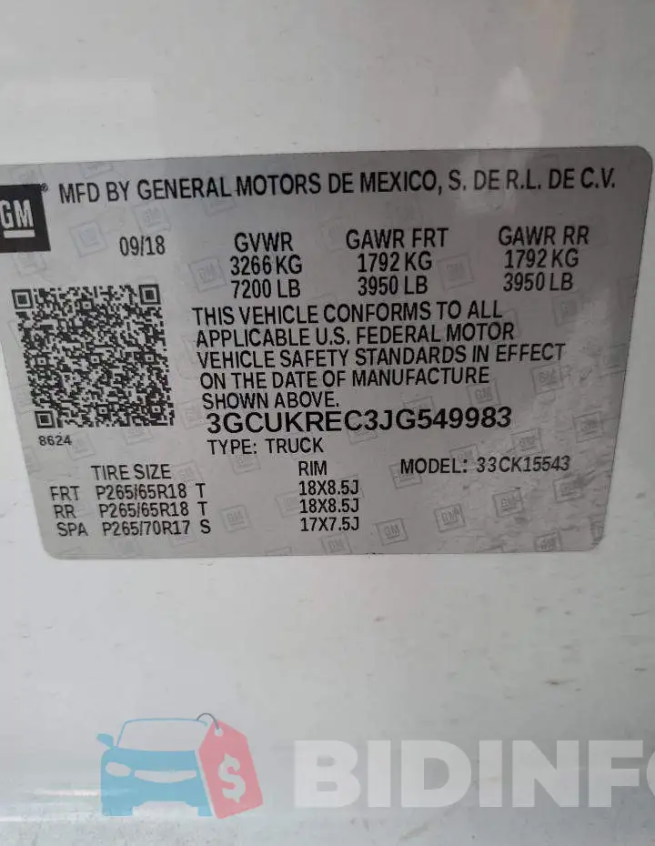 3GCUKREC3JG549983 Photo# 12