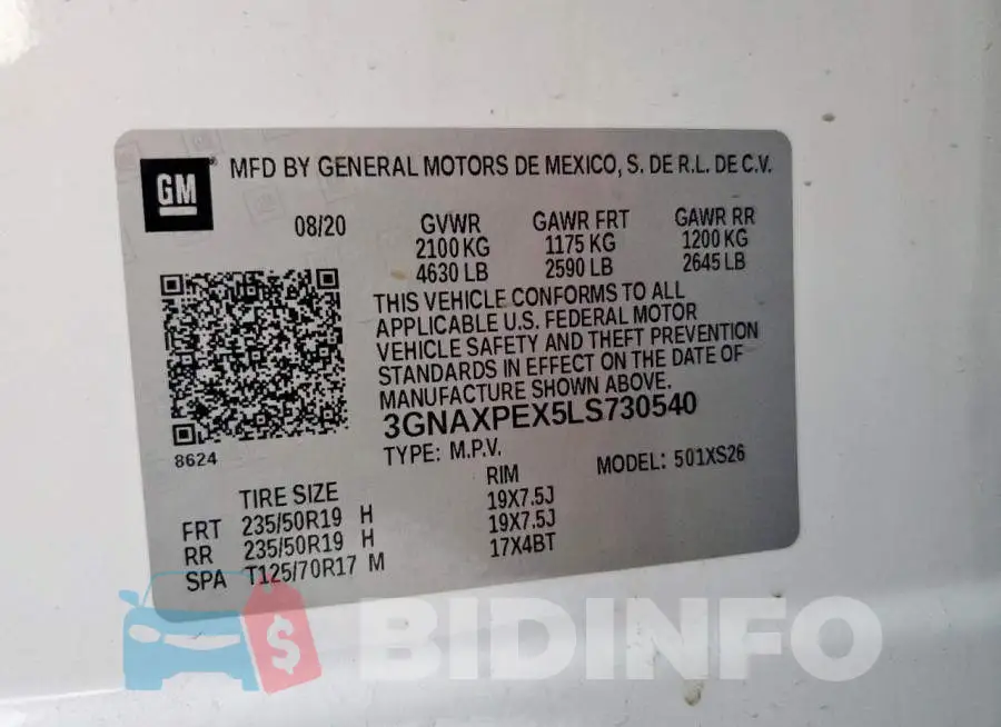 3GNAXPEX5LS730540 Photo# 14
