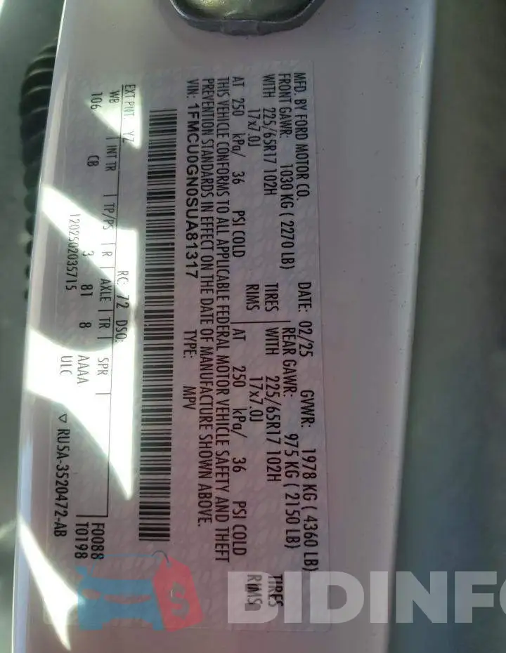 1FMCU0GN0SUA81317 Photo# 13