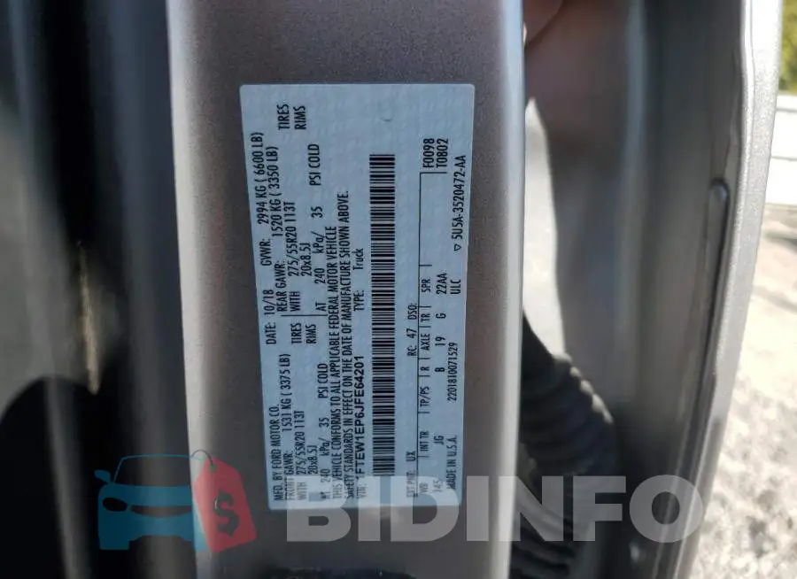 1FTEW1EP6JFE64201 Photo# 12