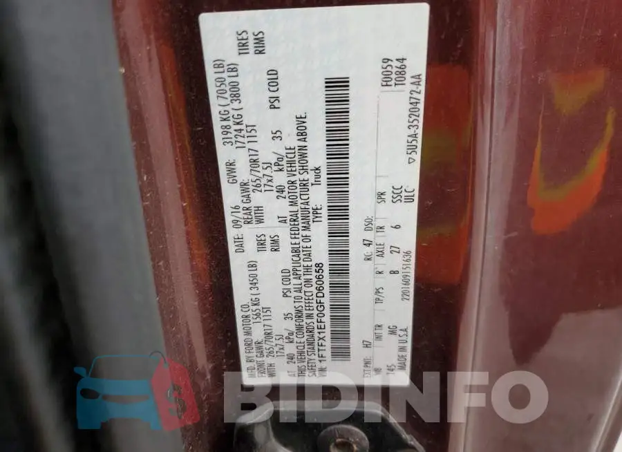 1FTFX1EF0GFD60658 Photo# 12