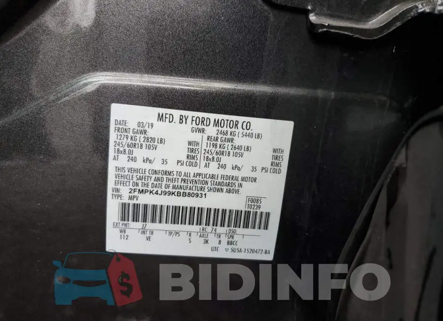 2FMPK4J99KBB80931 Photo# 13