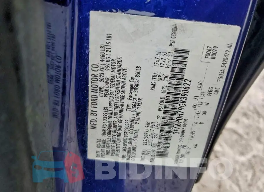 3FA6P0H79GR390622 Photo# 13