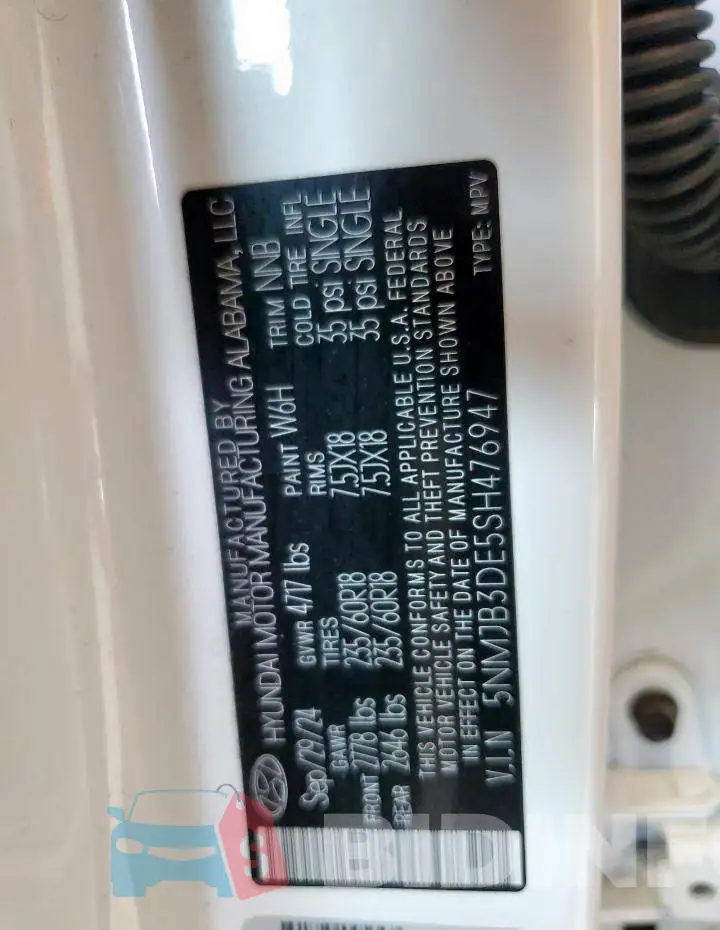 5NMJB3DE5SH476947 Photo# 13