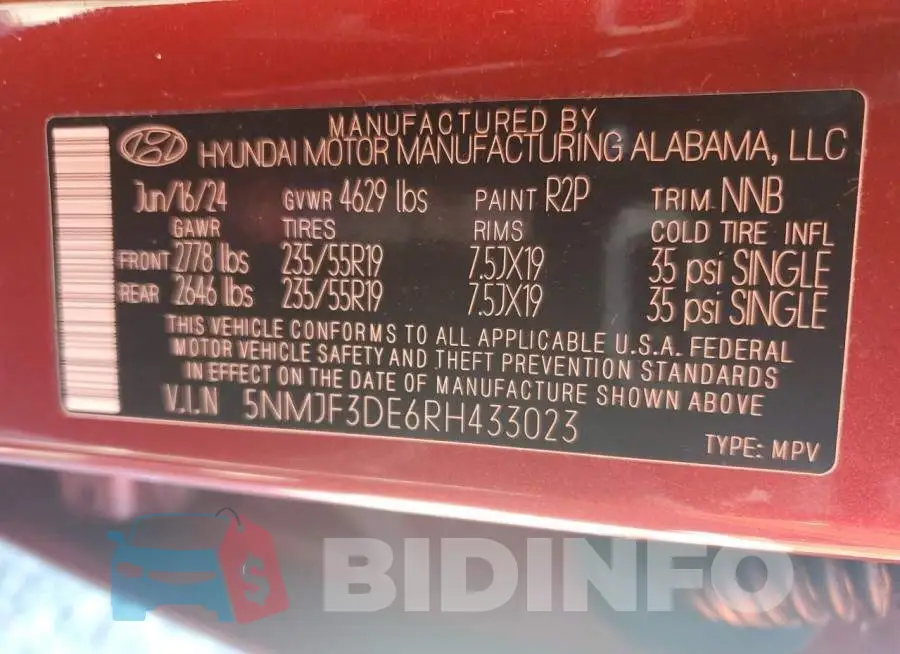 5NMJF3DE6RH433023 Photo# 13