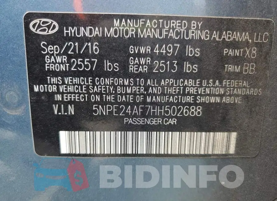 5NPE24AF7HH502688 Photo# 12