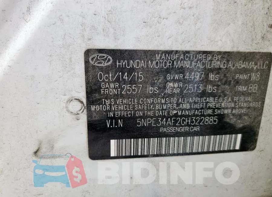 5NPE34AF2GH322885 Photo# 12