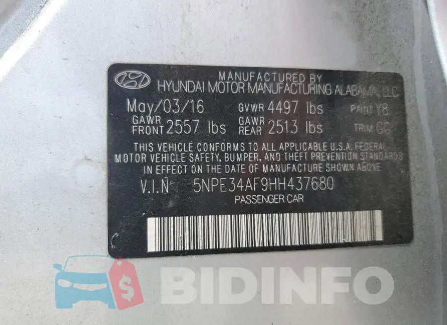 5NPE34AF9HH437680 Photo# 13