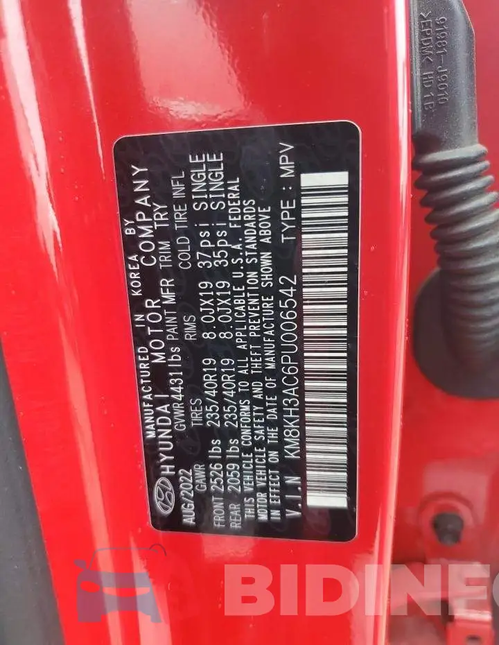 KM8KH3AC6PU006542 Photo# 12