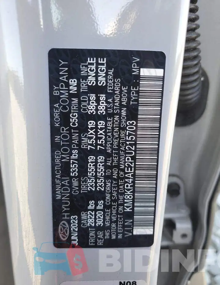 KM8KR4AE2PU215703 Photo# 13