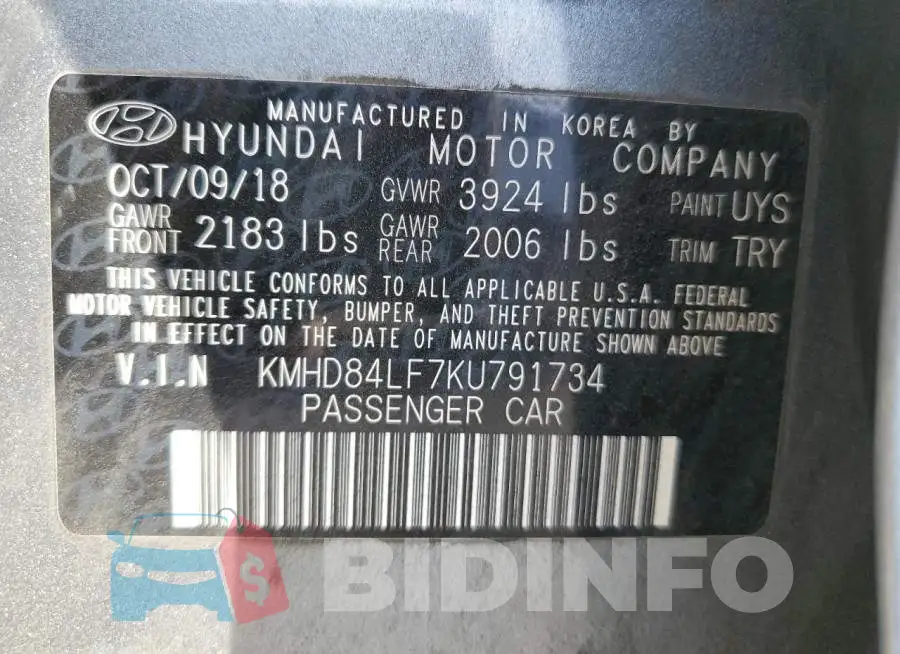 KMHD84LF7KU791734 Photo# 13