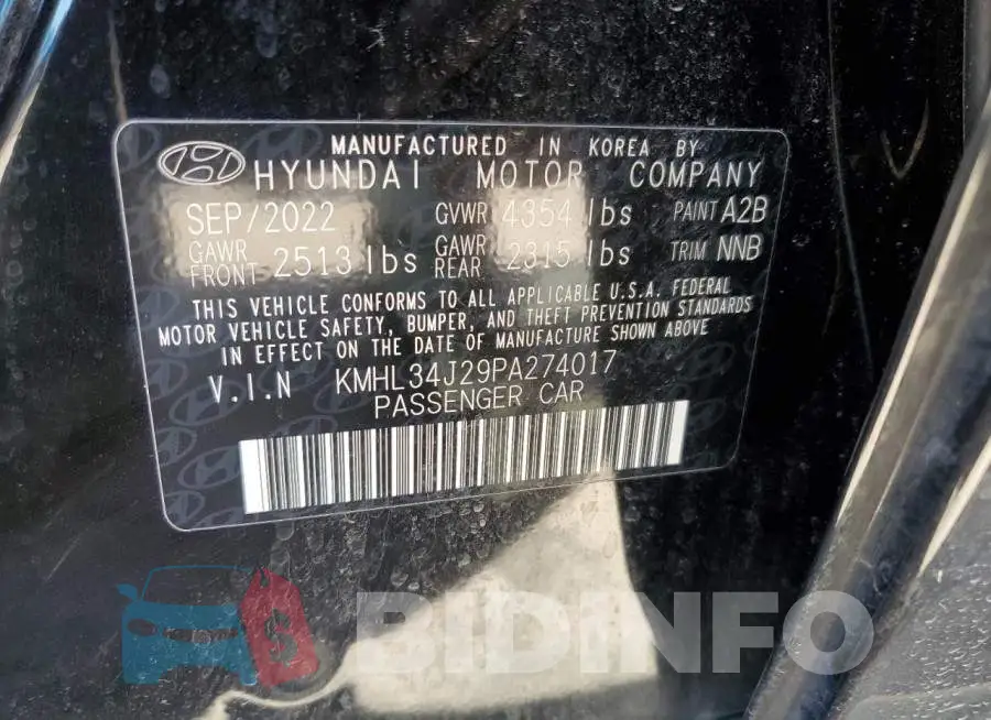 KMHL34J29PA274017 Photo# 12