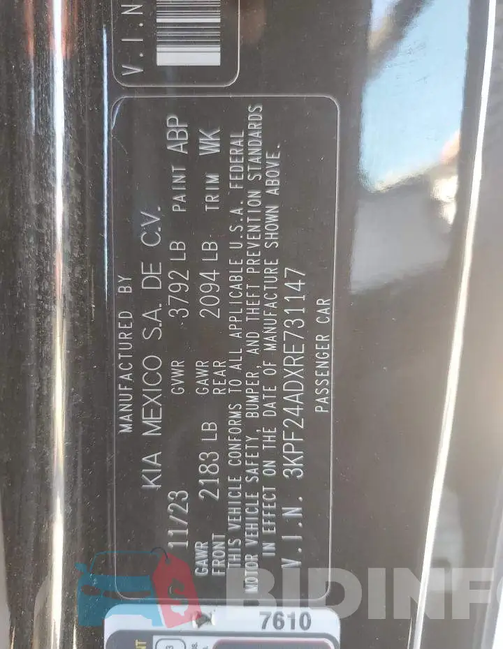 3KPF24ADXRE731147 Photo# 13