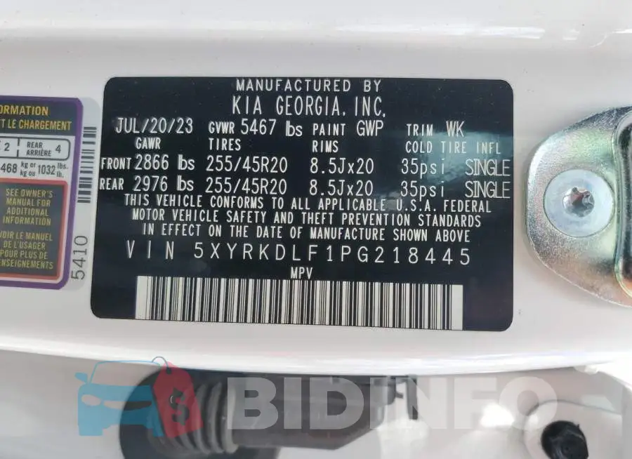 5XYRKDLF1PG218445 Photo# 13