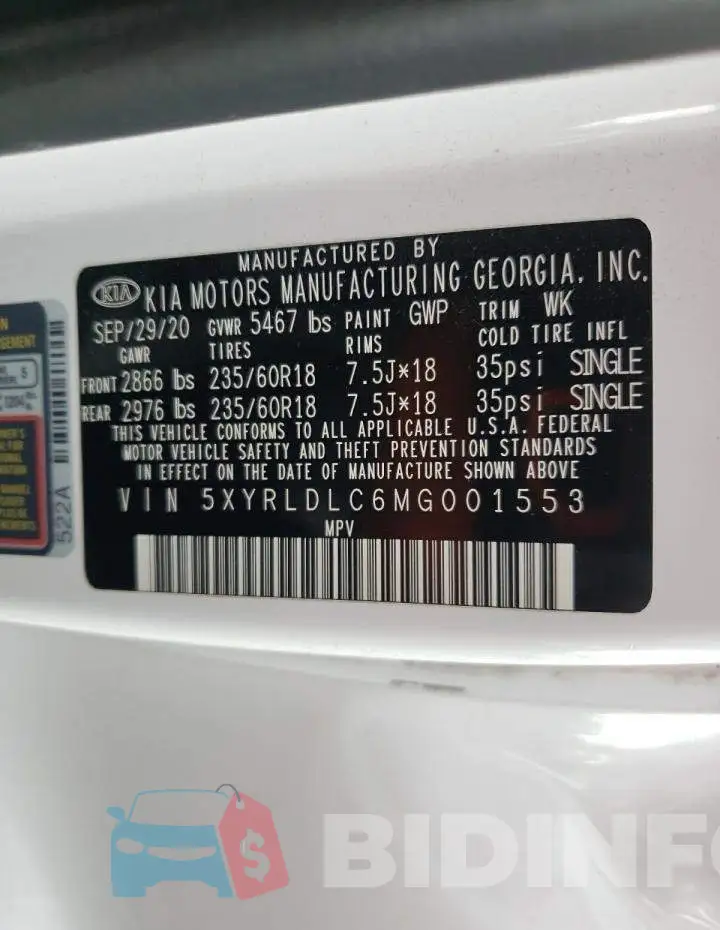 5XYRLDLC6MG001553 Photo# 14