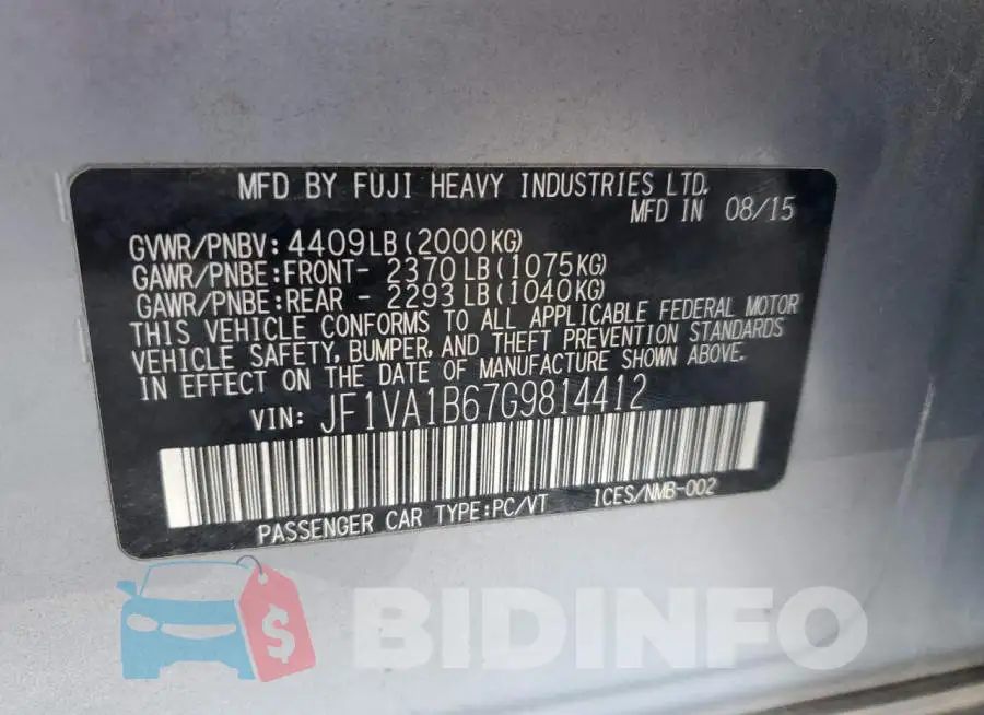 JF1VA1B67G9814412 Photo# 13