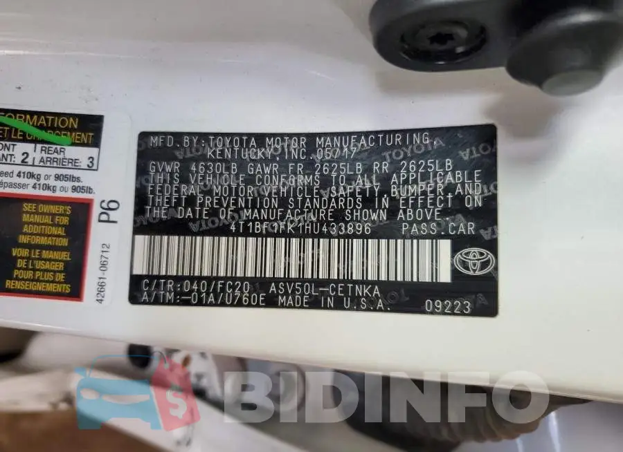4T1BF1FK1HU433896 Photo# 12