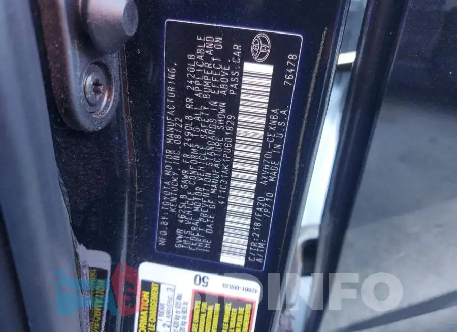4T1C31AK1PU601829 Photo# 12