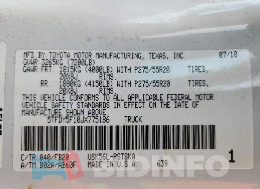 5TFDY5F10JX775186 Photo# 13