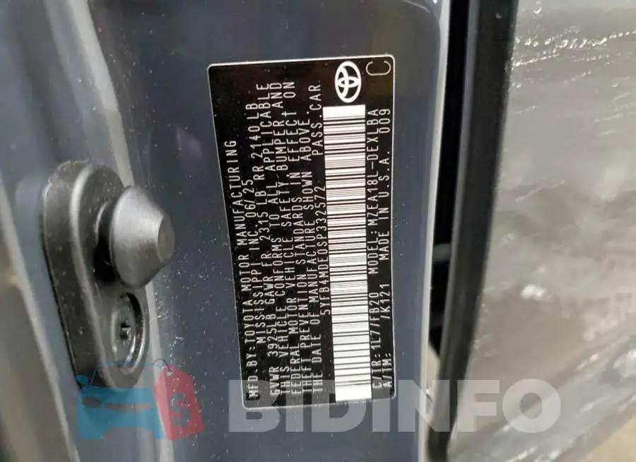 5YFB4MDE0SP332572 Photo# 12