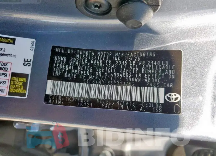 5YFB4MDE8SP311792 Photo# 12