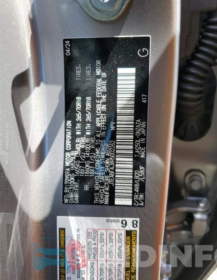 JTEABFAJXR5002262 Photo# 13