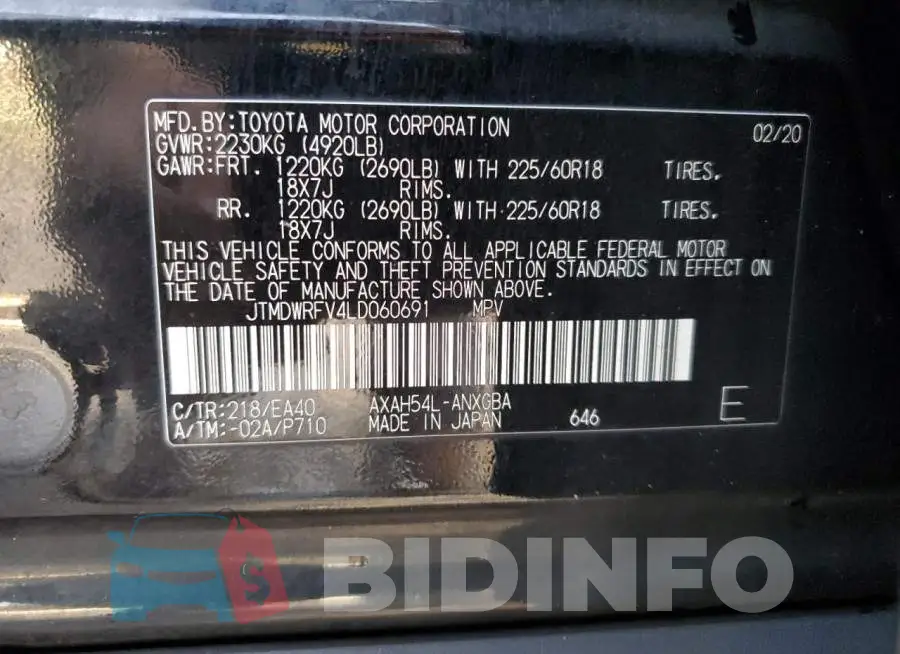 JTMDWRFV4LD060691 Photo# 14