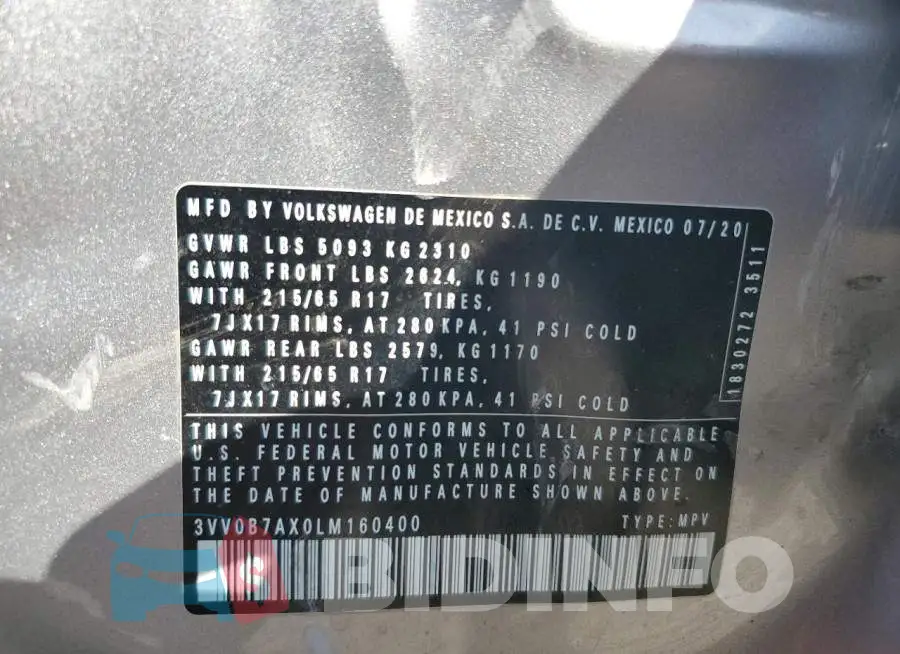 3VV0B7AX0LM160400 Photo# 13