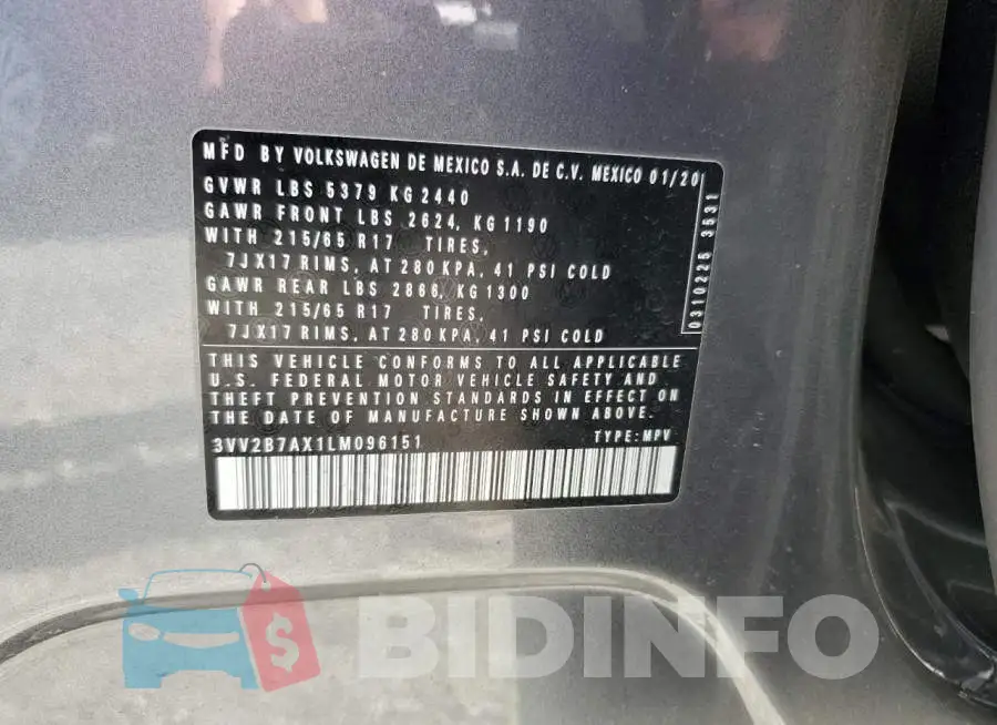 3VV2B7AX1LM096151 Photo# 13