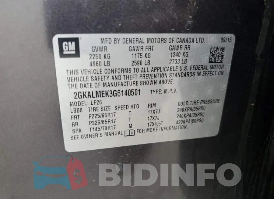 2GKALMEK3G6140501 Photo# 12