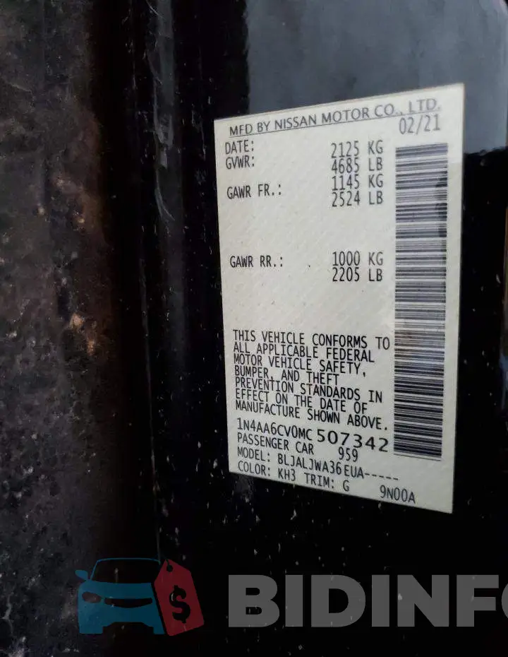 1N4AA6CV0MC507342 Photo# 12