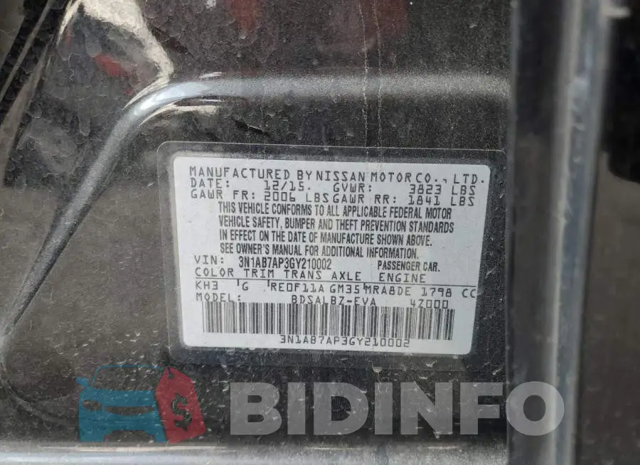 3N1AB7AP3GY210002 Photo# 12