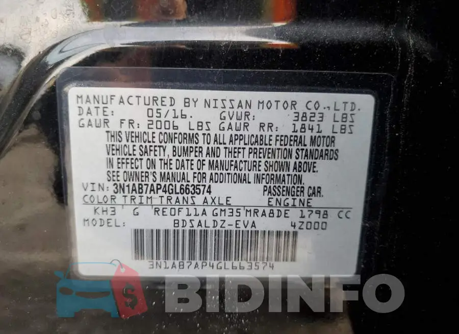 3N1AB7AP4GL663574 Photo# 12