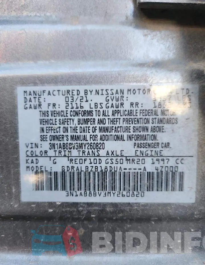 3N1AB8BV3MY260820 Photo# 12