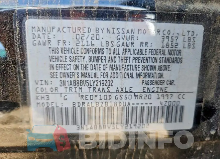 3N1AB8BV5LY219202 Photo# 12