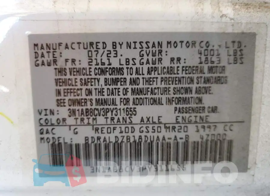 3N1AB8CV3PY311655 Photo# 12