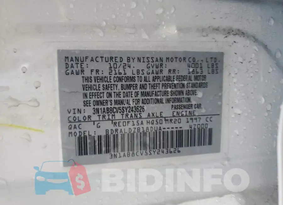 3N1AB8CV5SY243626 Photo# 12
