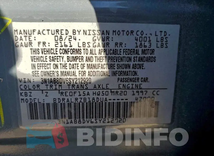 3N1AB8DV6SY212920 Photo# 13