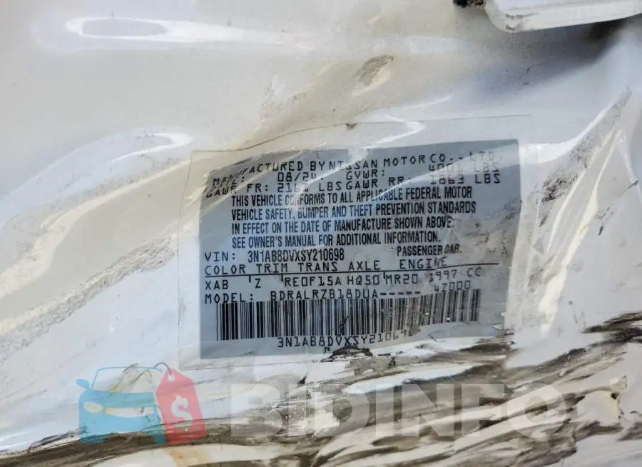 3N1AB8DVXSY210698 Photo# 12