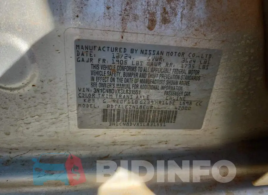 3N1CN8DVXSL831551 Photo# 12
