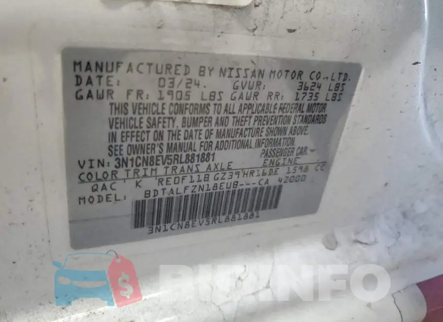 3N1CN8EV5RL881881 Photo# 13