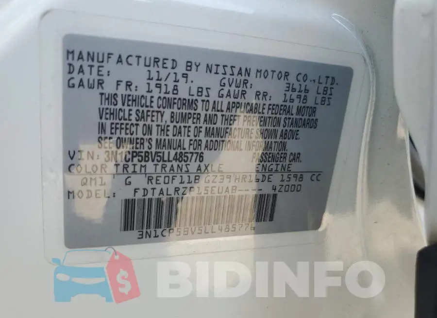 3N1CP5BV5LL485776 Photo# 13