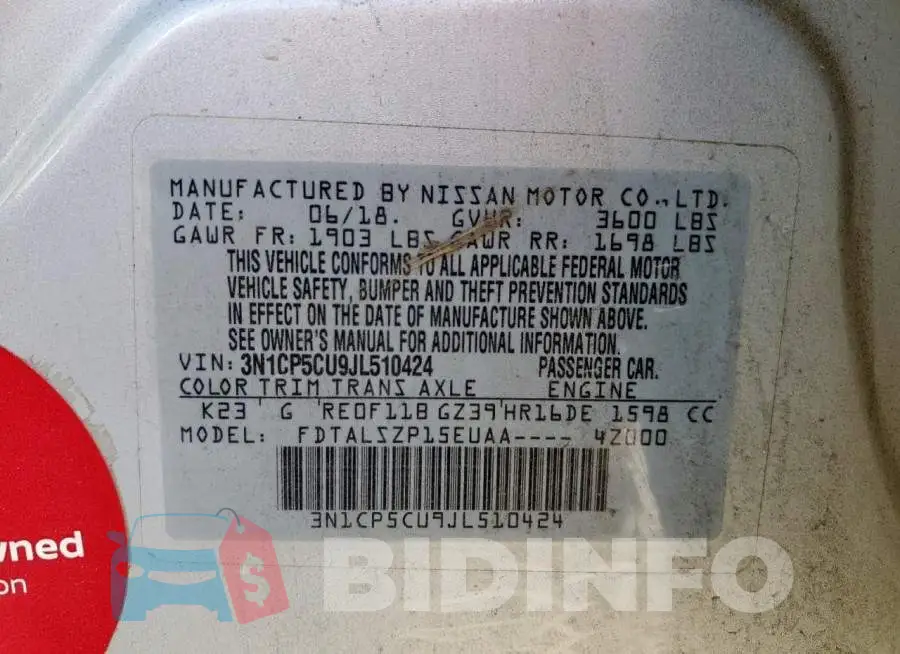 3N1CP5CU9JL510424 Photo# 13