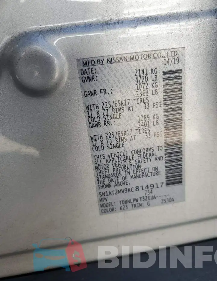 5N1AT2MV9KC814917 Photo# 13