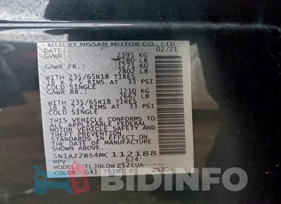 5N1AZ2BS4MC112188 Photo# 12