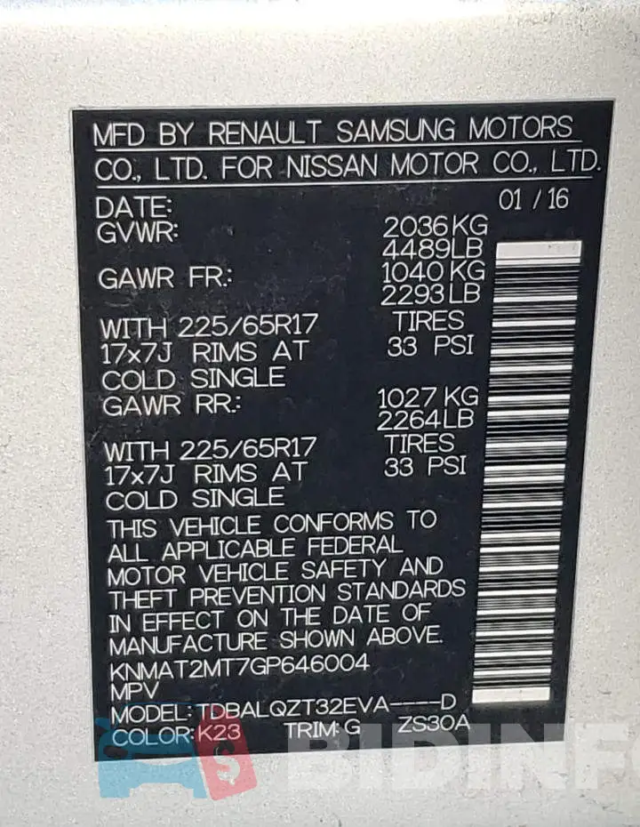 KNMAT2MT7GP646004 Photo# 14